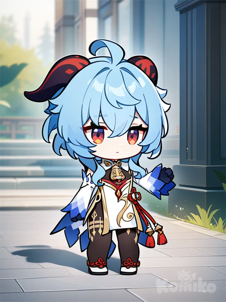 seber, Ganyu (Genshin Impact) , chibi, Front view , full body