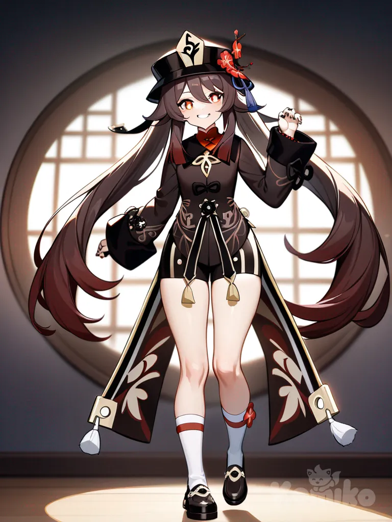 hu tao (genshin impact), full body, underwear