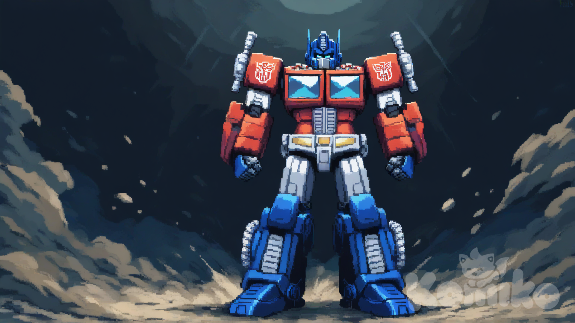 optimus prime, [soft-pixel-art-style]