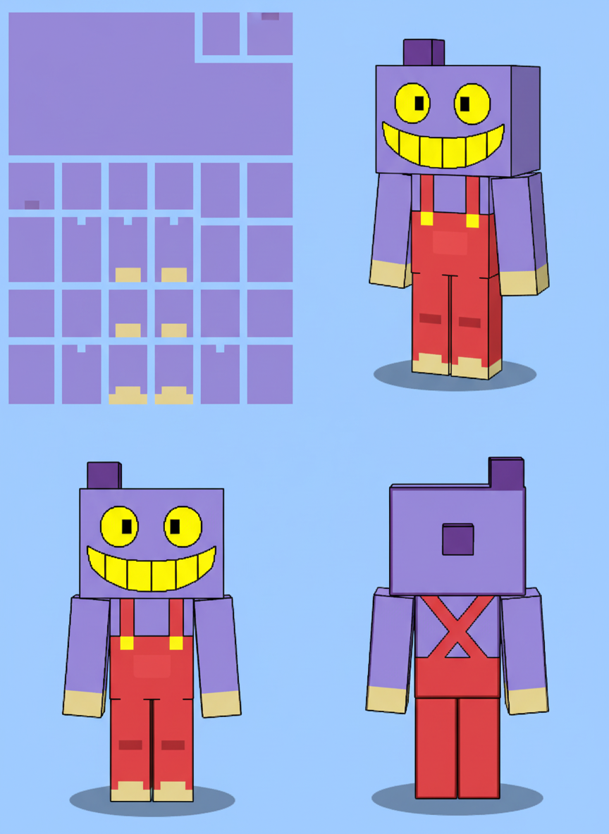 Jox (Ron*FNF*X Jax *TADC*) in Minecraft Style