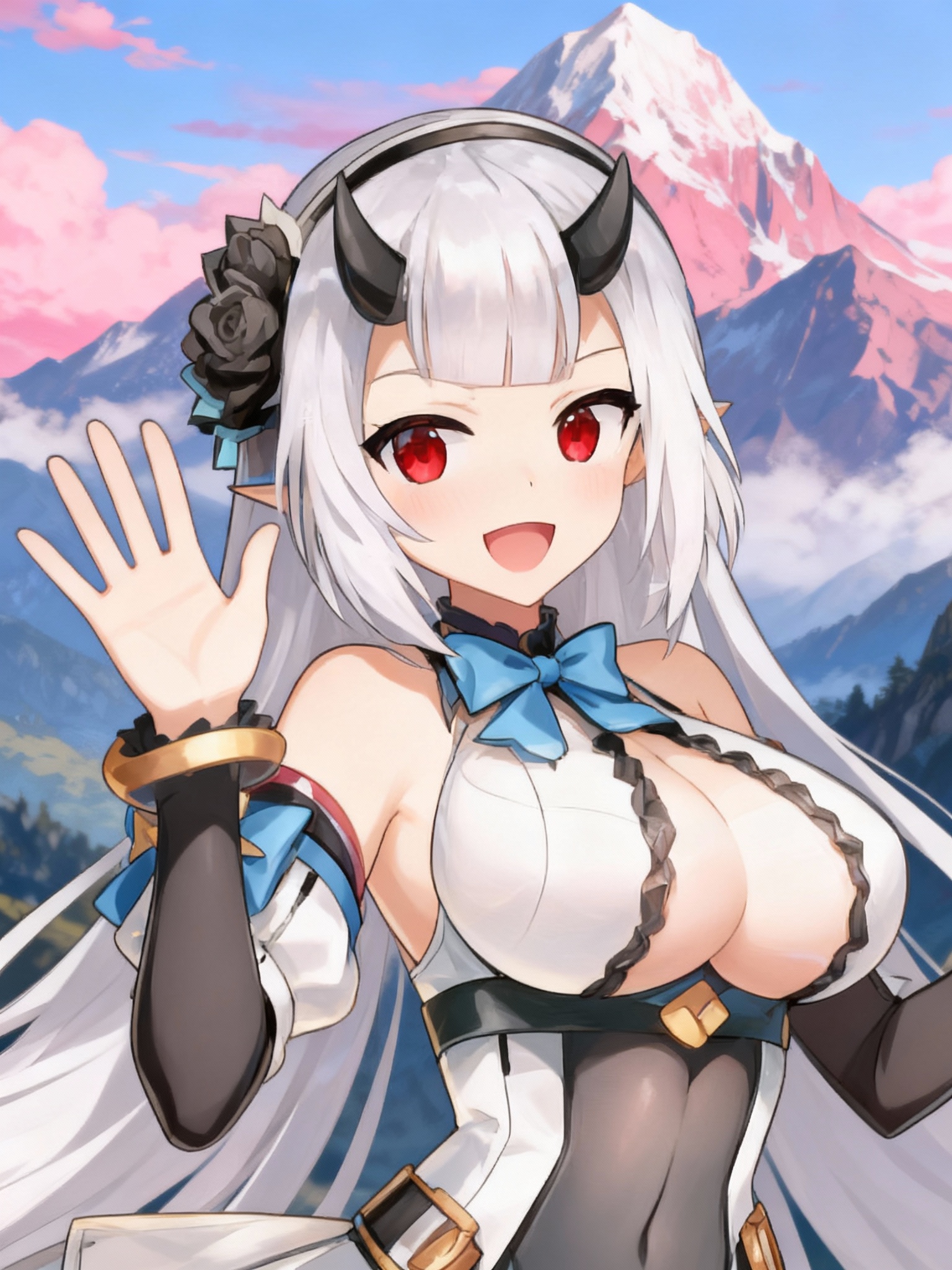 Dragon girl waves hello