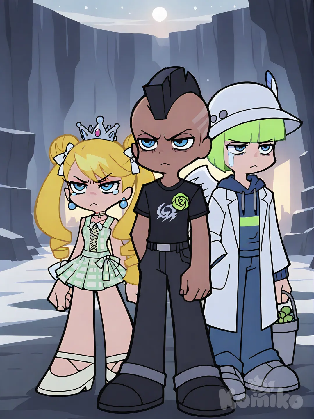 2boys, back to back, depressed, crying, angry, frown, disappointed, school vest, knitted vest, polo shirt, outdoor adventure jacket, varsity jacket, punk leather jacket, lab coat, knitted cardigan, henley shirt, hoodie, bohemian shirt, plaid shirt, striped shirt, t-shirt, jeans, casual pants, pencil skirt, wide-leg pants, overalls, cargo pants, pleated skirt, denim skirt, capri pants, suit pants, beach shorts, evening dress, school uniform, tracksuit, pajamas, raincoat, down jacket, little black dress, spacesuit, tuxedo, apron, diving suit, studs, zebra print, plastic, tassels, ruffles, sherpa, lace, headband, crown, hairpin, corsage, wedding veil, hair accessory, angle wings, tie, bow tie, scarf, necklace, choker, earrings, beret, baseball cap, sun hat, cowboy hat, jewelry, diamonds, beanie, bucket hat, knit hat, top hat, feather hat, headscarf, pearls, blonde hair, twin tails, spiky hair, side ponytail, high ponytail, bun, double buns, straight bangs, bob cut, side part, updo, dreadlocks, buzz cut, mohawk, pixie cut, man bun, bald, mullet, mushroom cut, slicked-back hair, afro, spiral curls, fluffy curls, navy blue, neon green, khaki, gradient, klein blue, ivory white, olive green, rainbow, burgundy, fuchsia, charcoal black, full body, blurred background, cinematic lighting, cave, ruins, snowy, use all options, [minimalist-style]