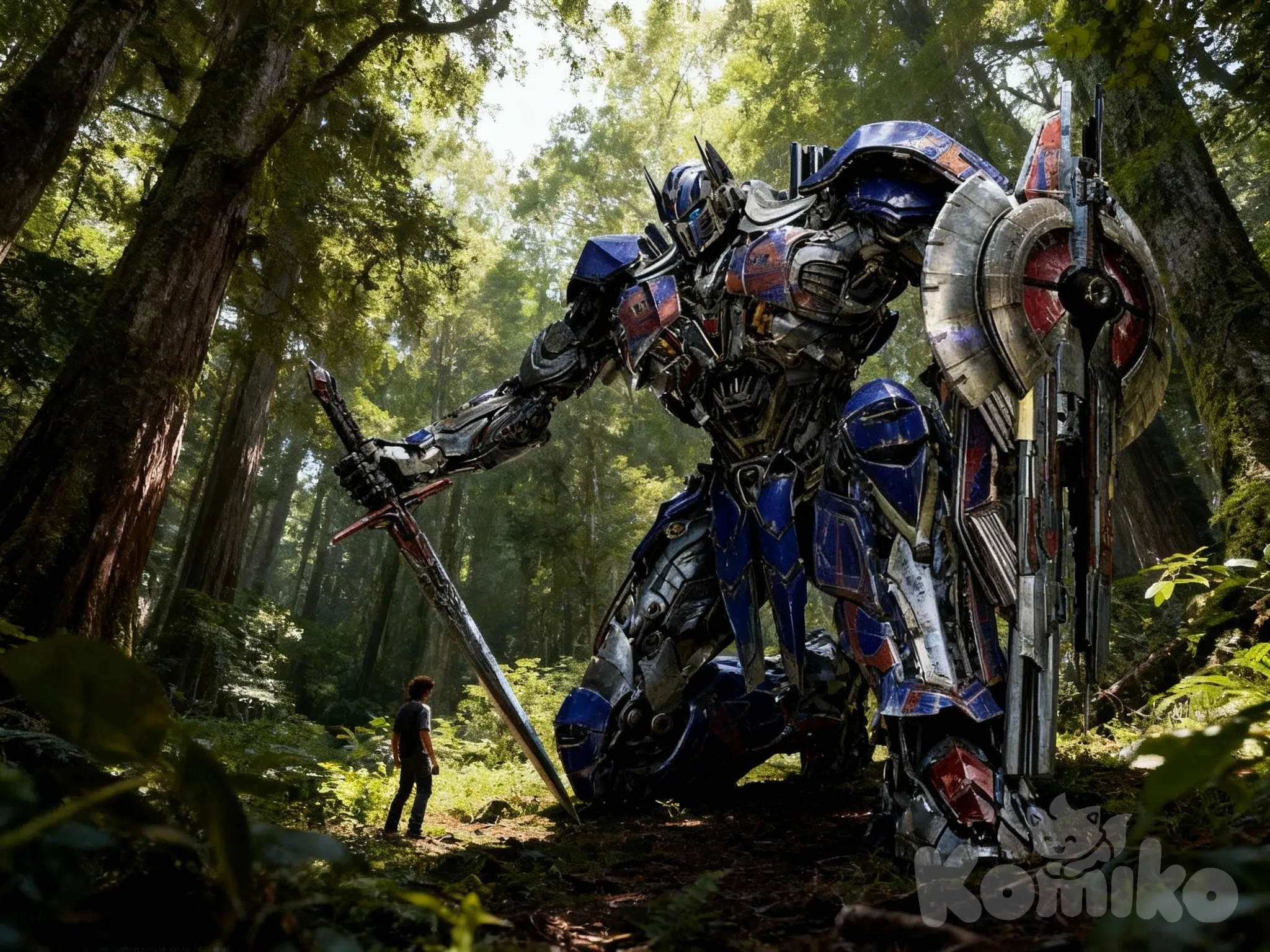 Optimus prime depois de acordar da sua desativação 