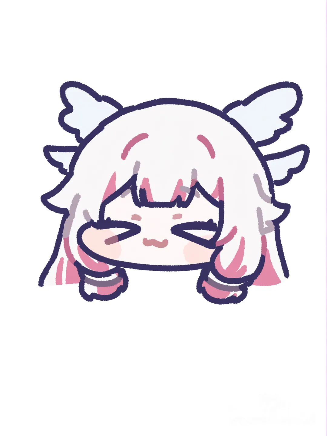@Columbina_(Genshin_Impact), [chibi-sticker-style], closed eyes, :3, portrait
