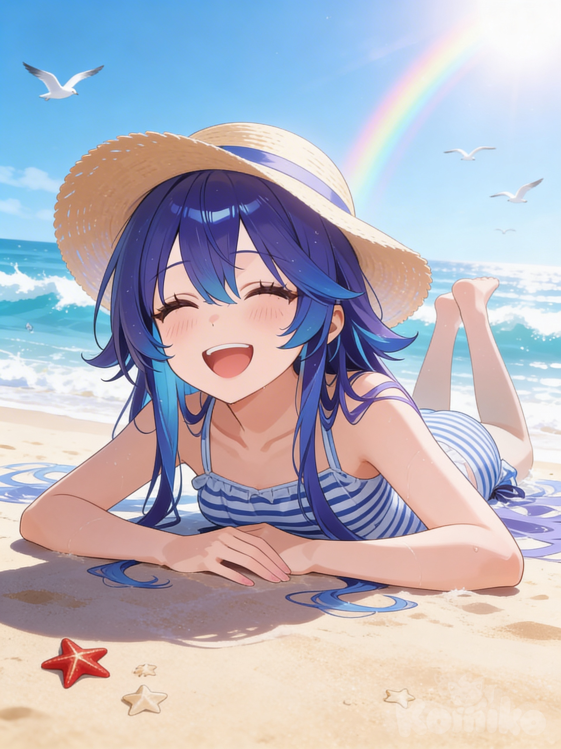 Mizuki on the beach