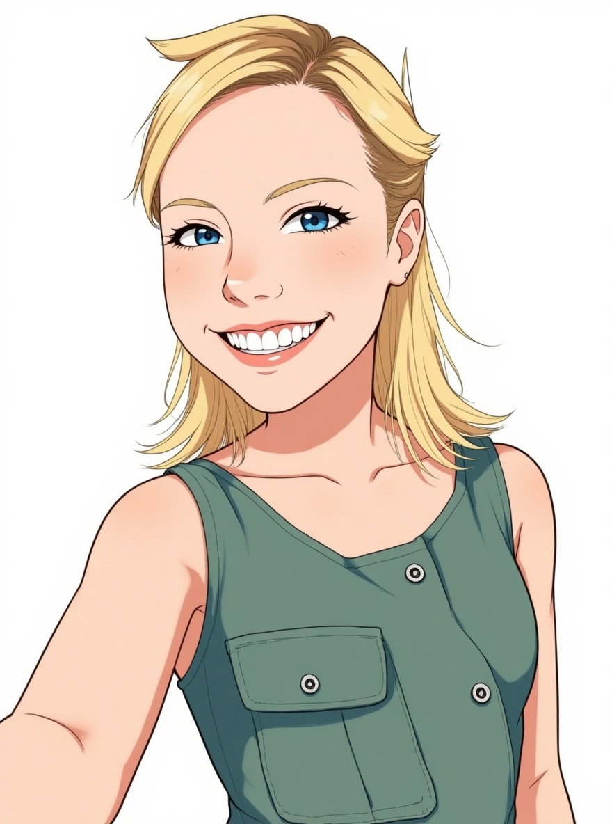 single character, full body, looking at viewer, anime style, simple background, white background