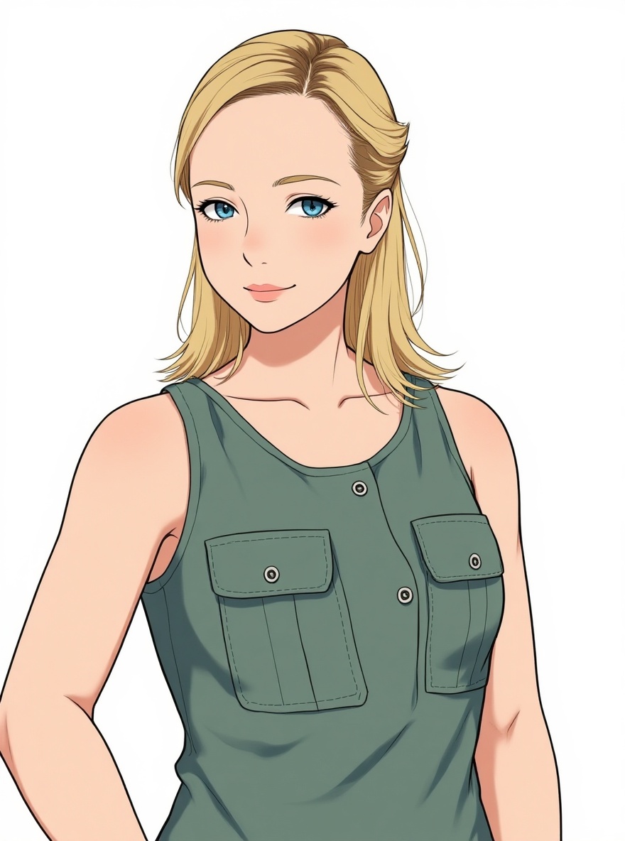 single character, full body, looking at viewer, anime style, simple background, white background