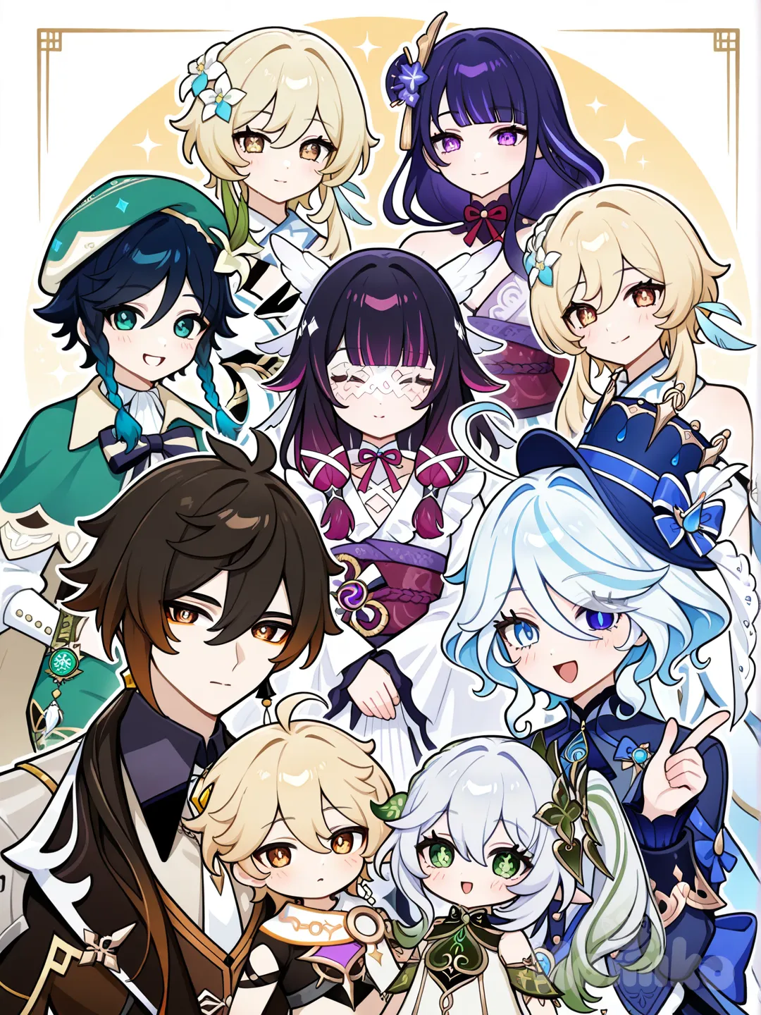 @Columbina_(Genshin_Impact), @Furina_(Genshin_Impact), @Nahida_(Genshin_Impact), @Raiden_Shogun, @Venti_(Genshin_Impact), @Zhongli_(Genshin_Impact), @Neuvillette_(Genshin_Impact), @Aether_(Genshin_Impact), @Lumine_(Genshin_Impact)