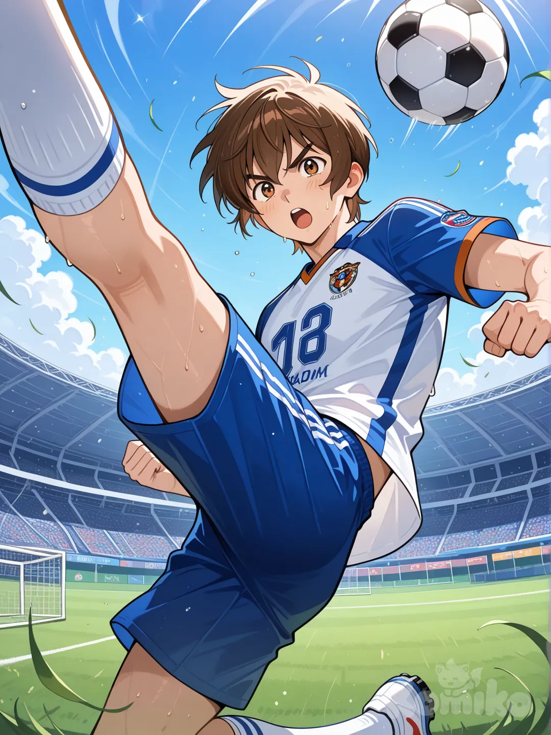 an idiot playing football 