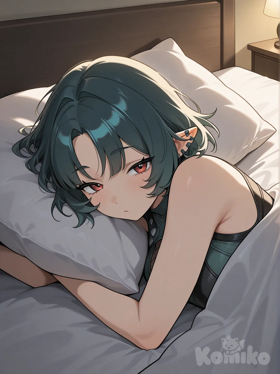 jane doe (zenless zone zero), original, on bed