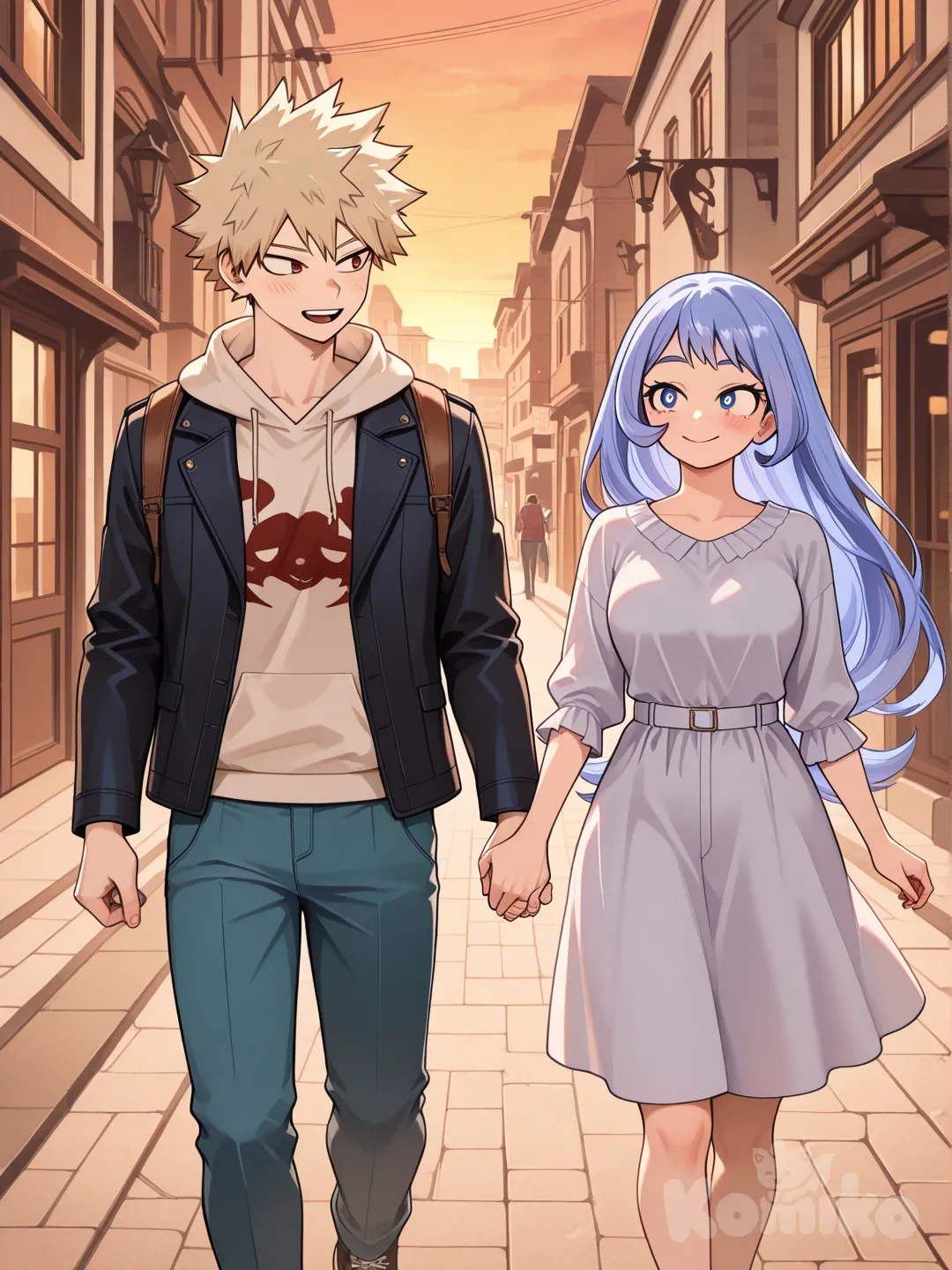 Nejire and bakugo going n a date