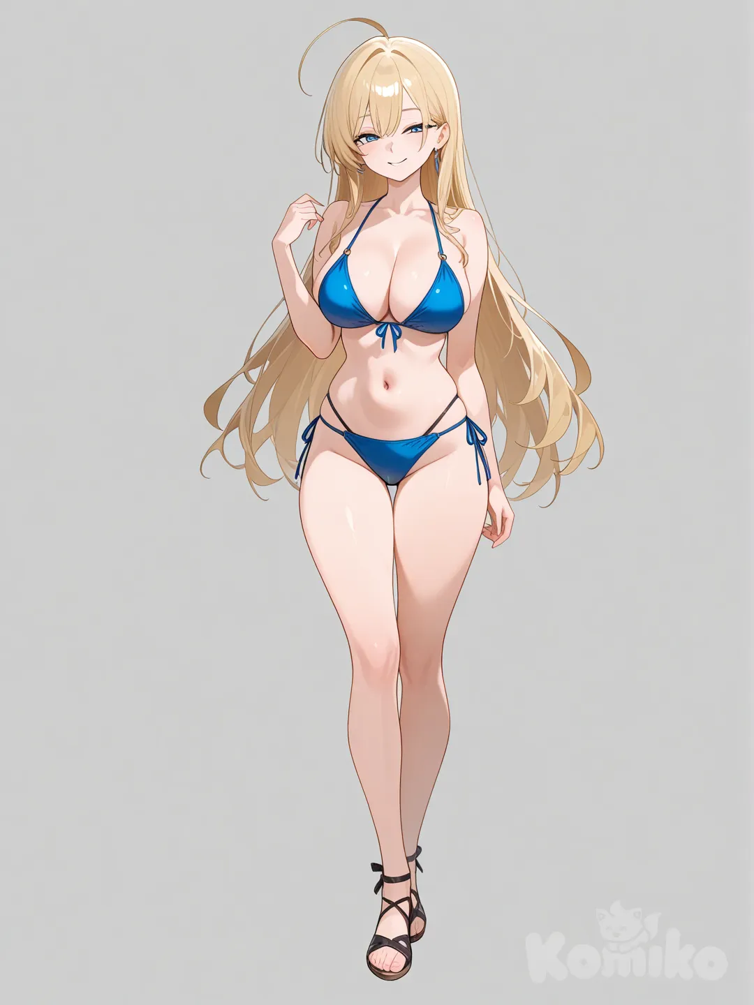 Less close big boobs, long legs, bikini, blonde hair, 
Sexy