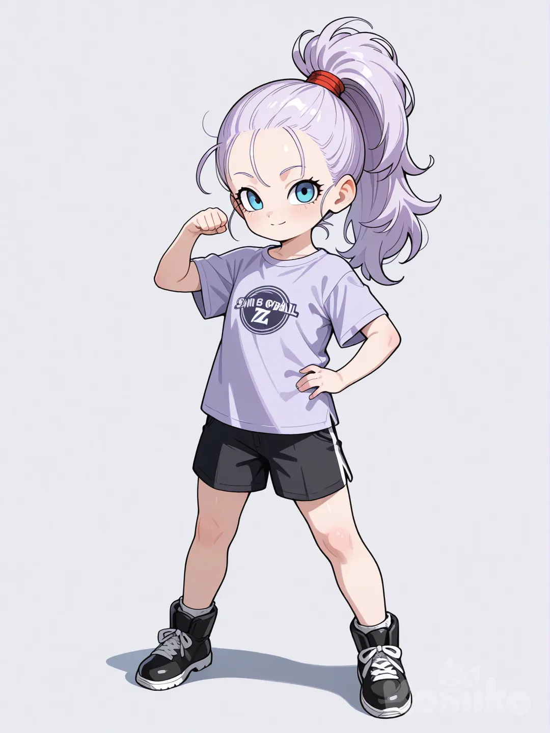 Minha oc para dbz end of z , o nome dela é Reika 7 anos tem cabelo de cor roxo Claro , amarrado,olhos azuis pele clara, usava uma camiseta de cor roxo Claro um short preto e um sapato preto, ela também é uma guerreira Mirim capaz de se transformar em super Sayajin