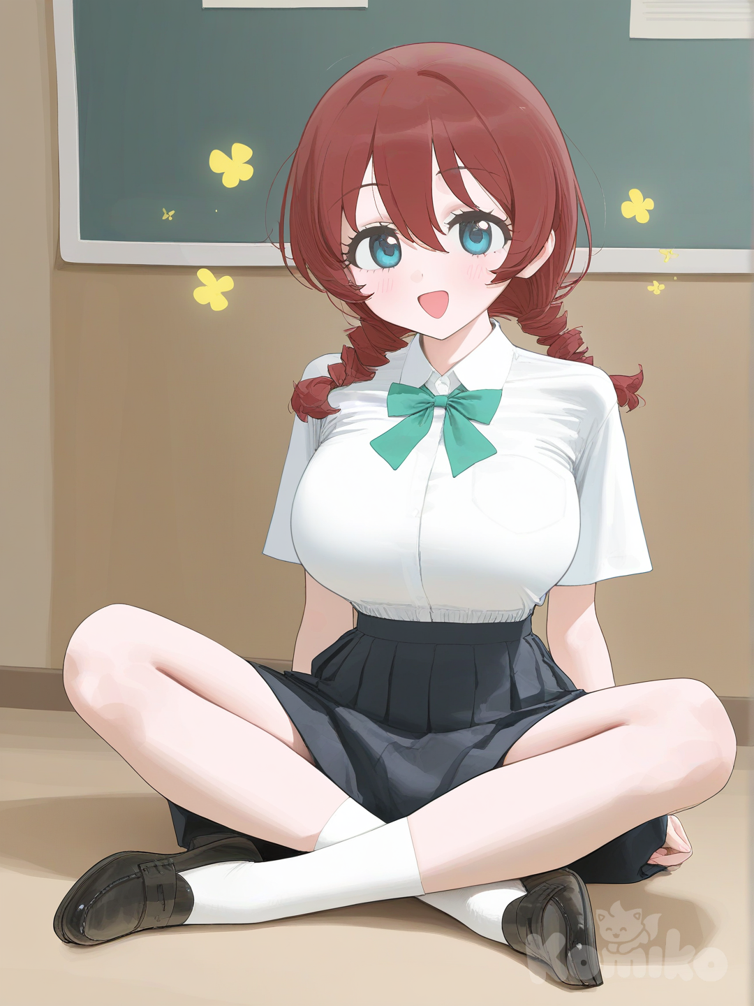 Emma Verde In School Chalkboard Sitting 