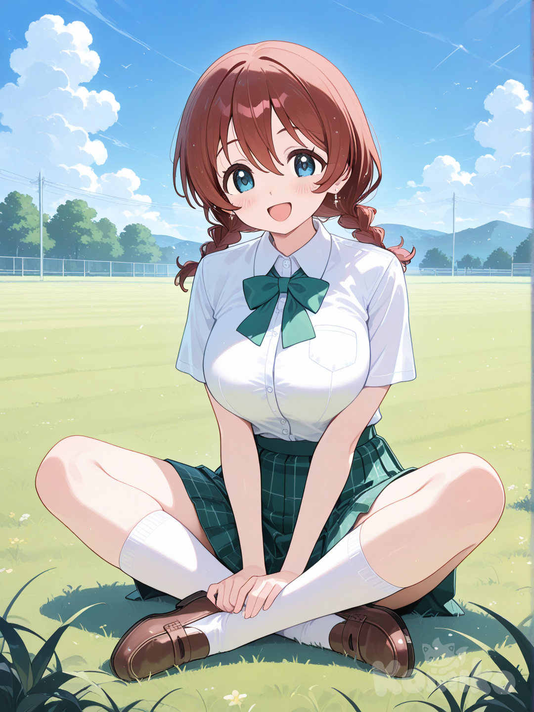 Emma Verde, Indian Style, sitting,