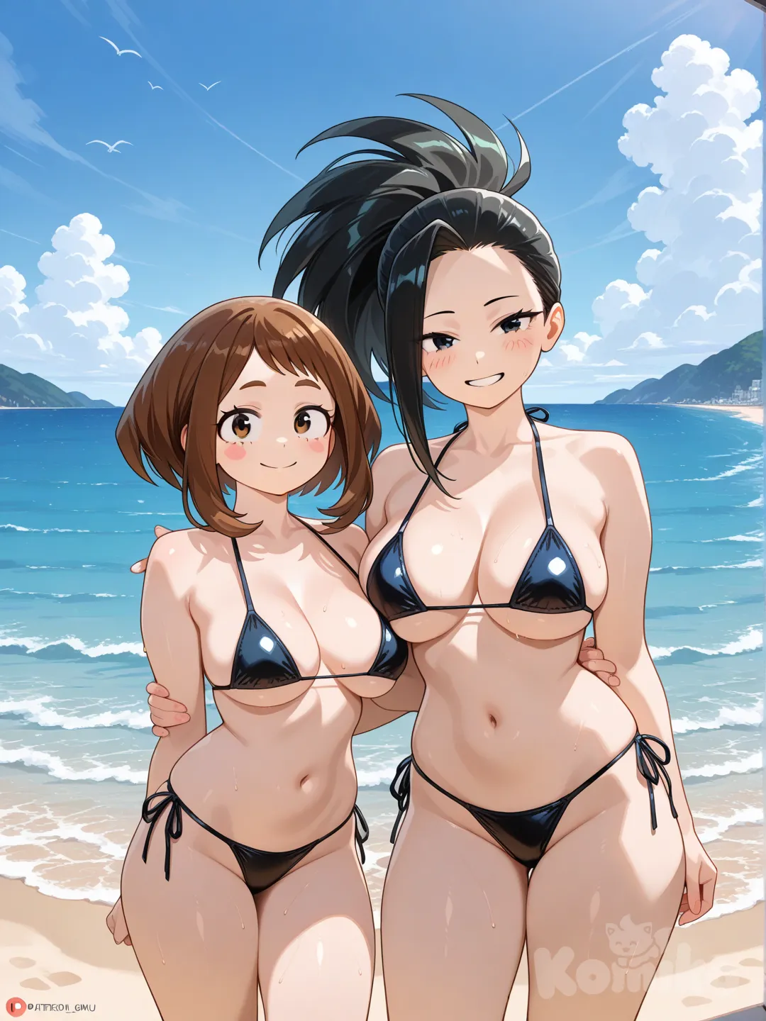 @Uraraka_Ochako, @Yaoyorozu_Momo biquíni