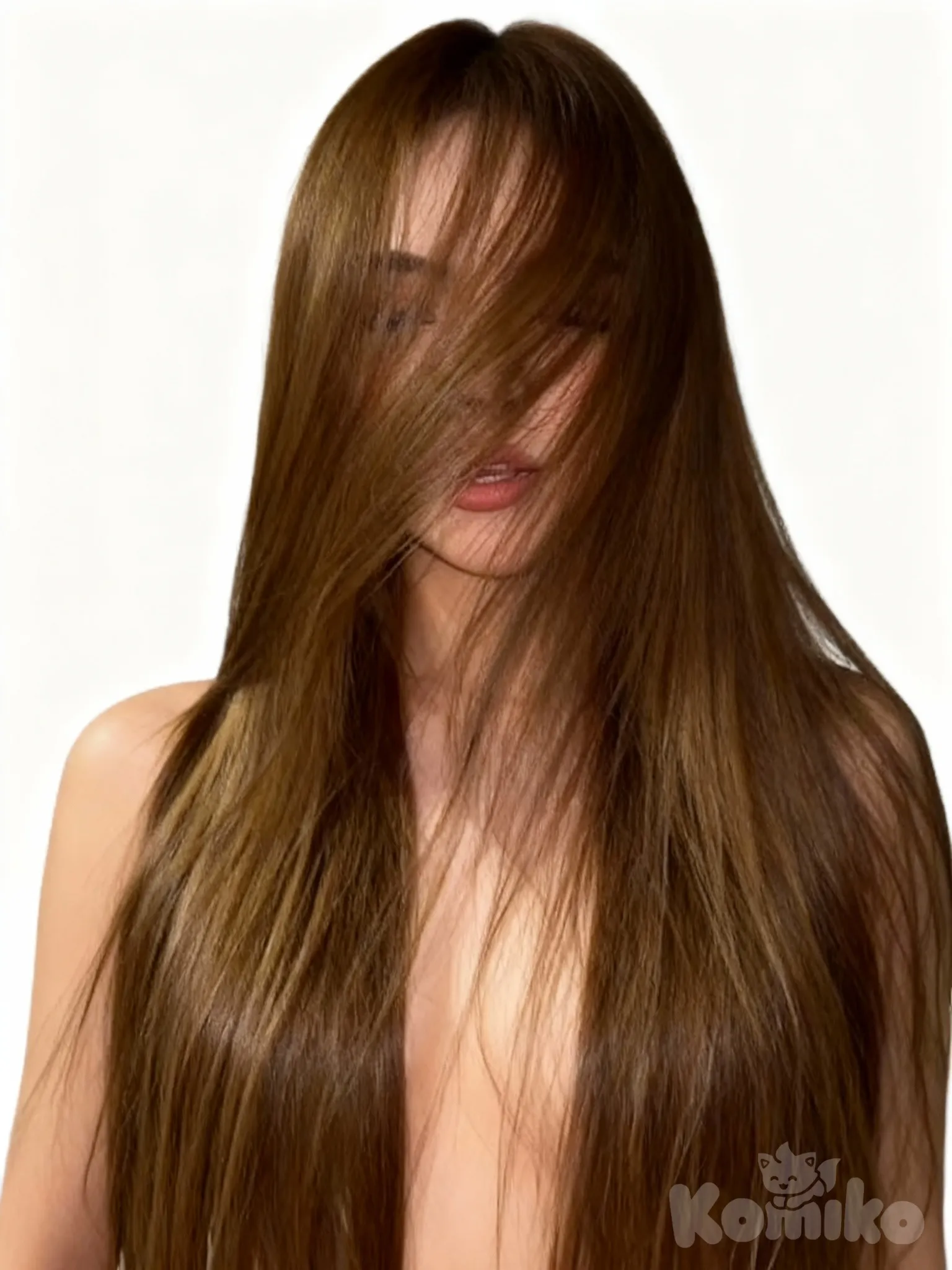 Sexy porn image, desnuda elimina el fondo y tapa la cara con pelo