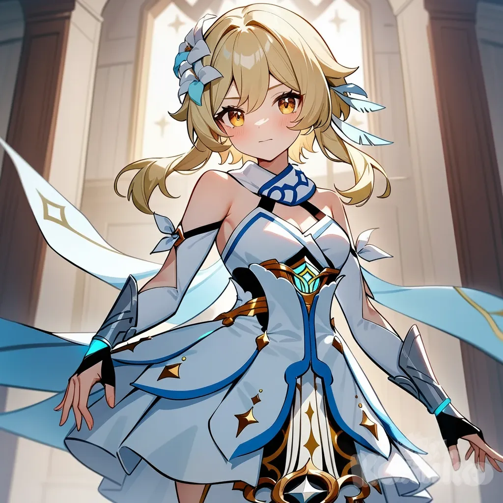 <akane-1Nik solo el cabello>, Genshin Impact Lumine, anime style