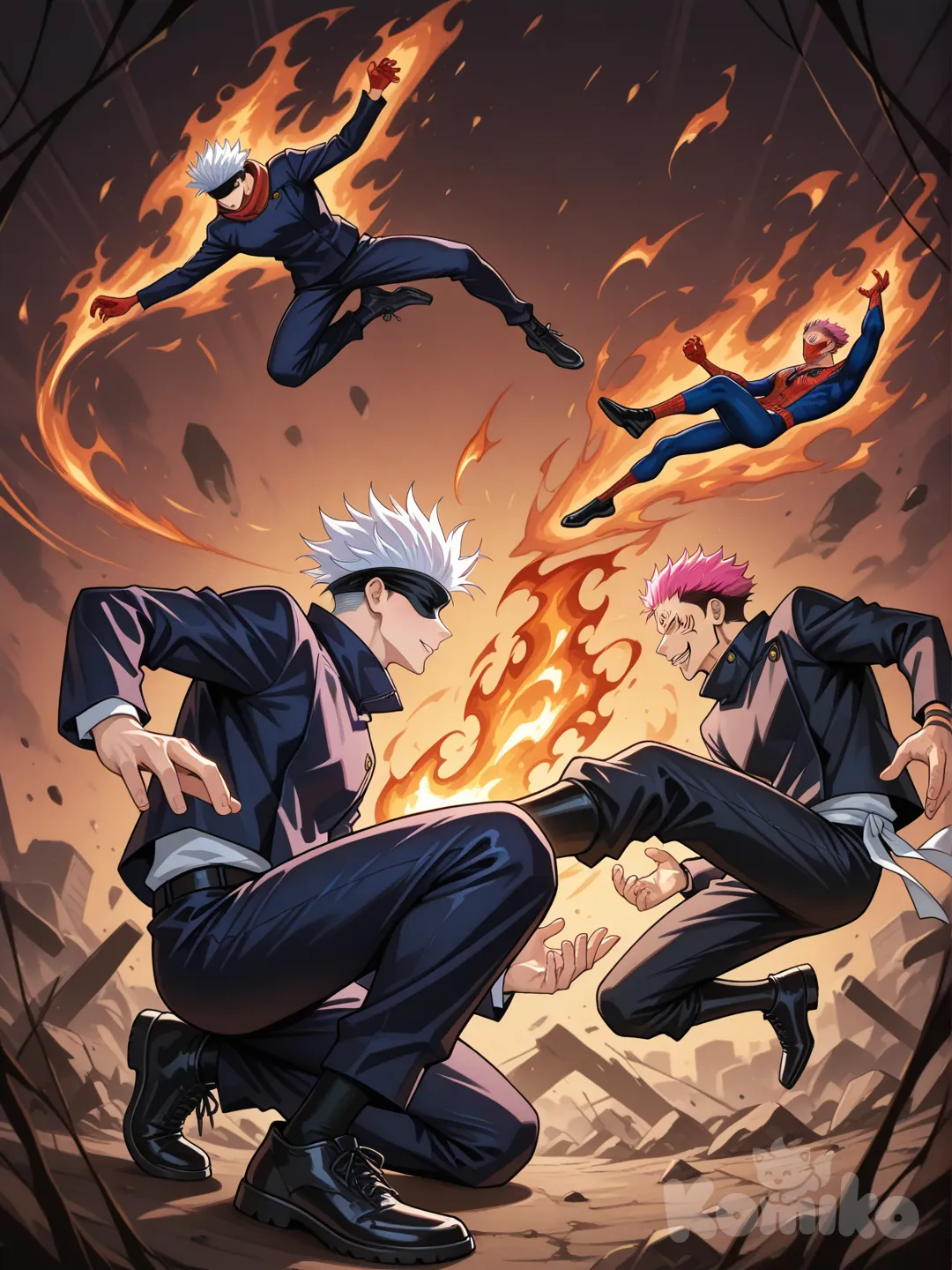 Sukuna vs Gojo and ummmmmm with Spiderman