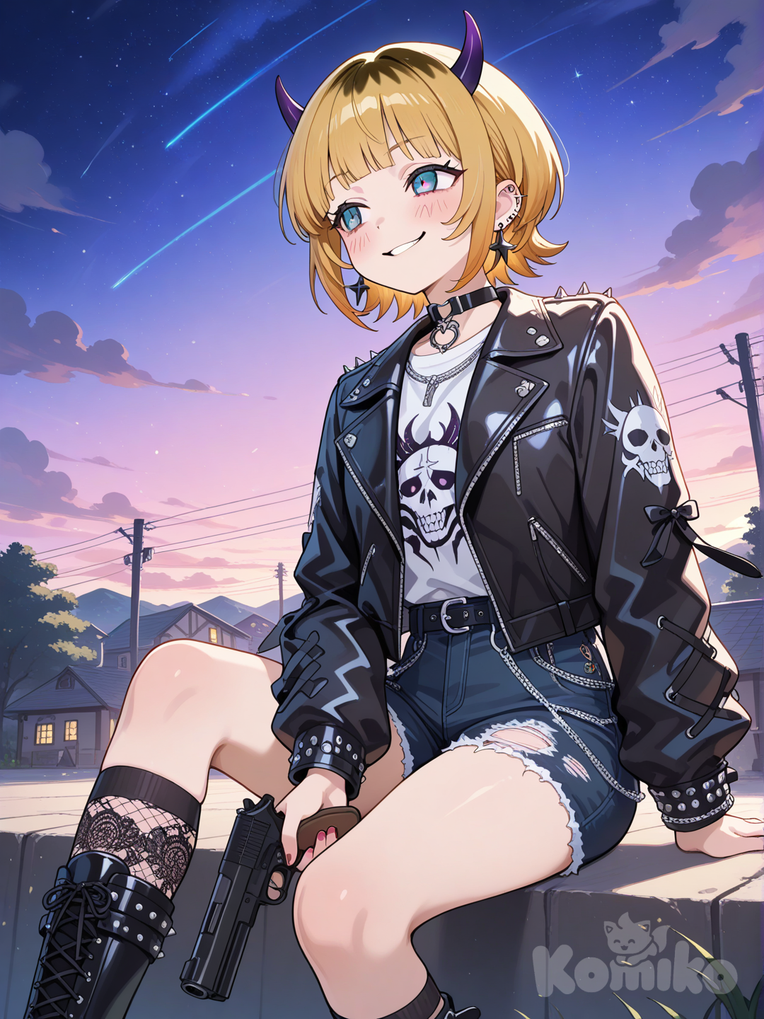 Memcho Gotka with a pistol