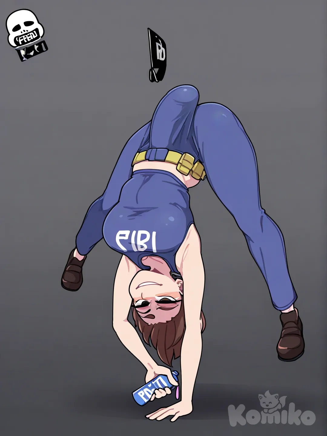 Futanari bulge, médium dick, full body, [clean-lines-style], smirk ,