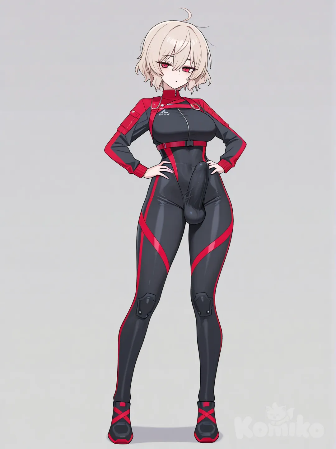 futanari bulge , hard dick , full body, beautiful , [toon-shaded-style]