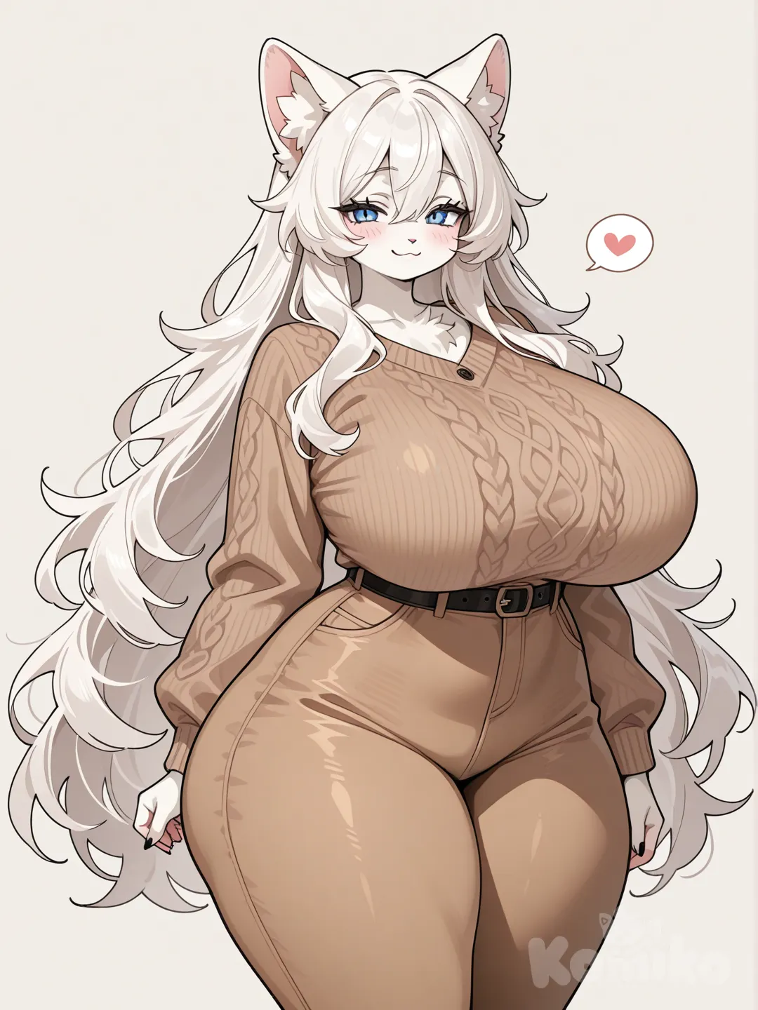 Curvy long haired cat anthro cute thicc big breasts big butt big hips curvy model thicc thighs sweet big hearted long smooth soft hair fluffy furry fluffy puffy breasts and b

utt