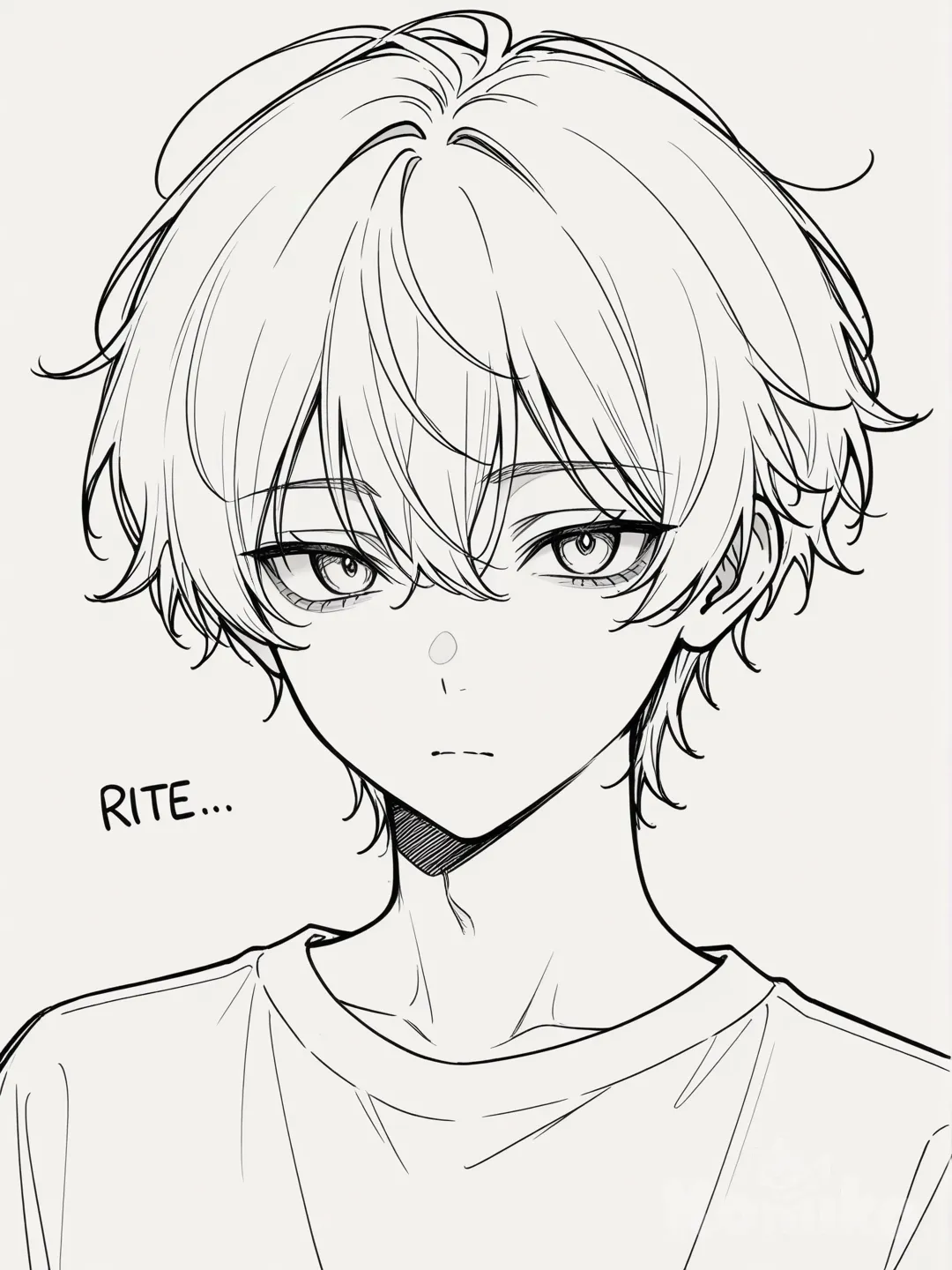my reference but shorter hair to make it look like me a boy including. No color. Black outline