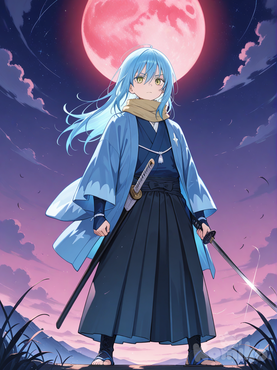 Rimuru tenue samouraï lune rouge 