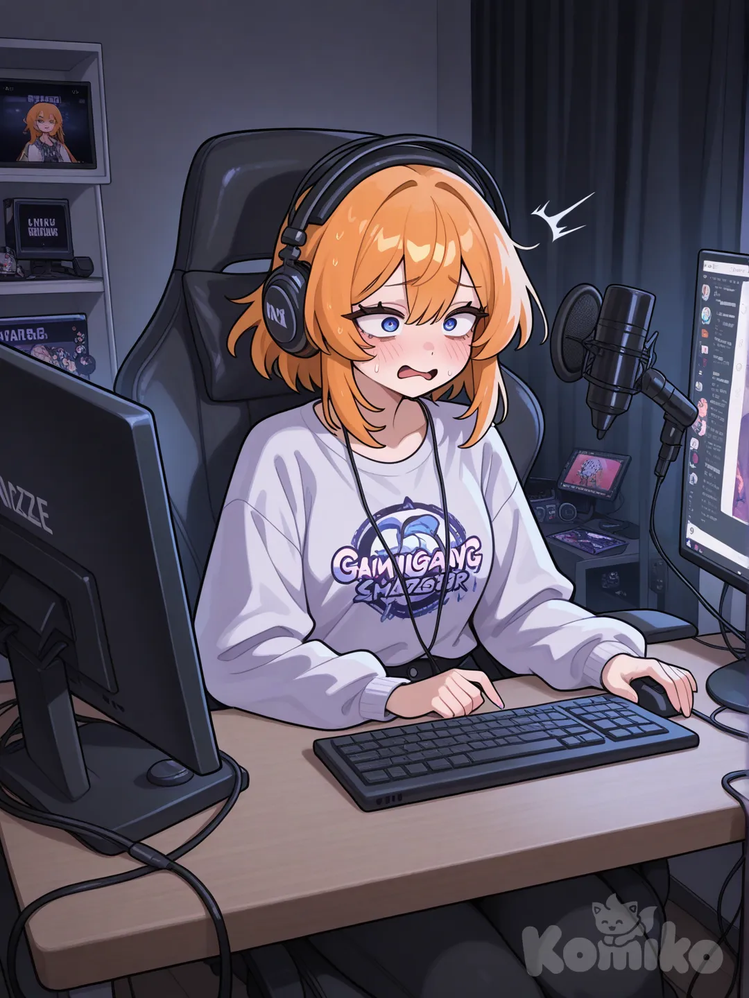 Female streamer shocked