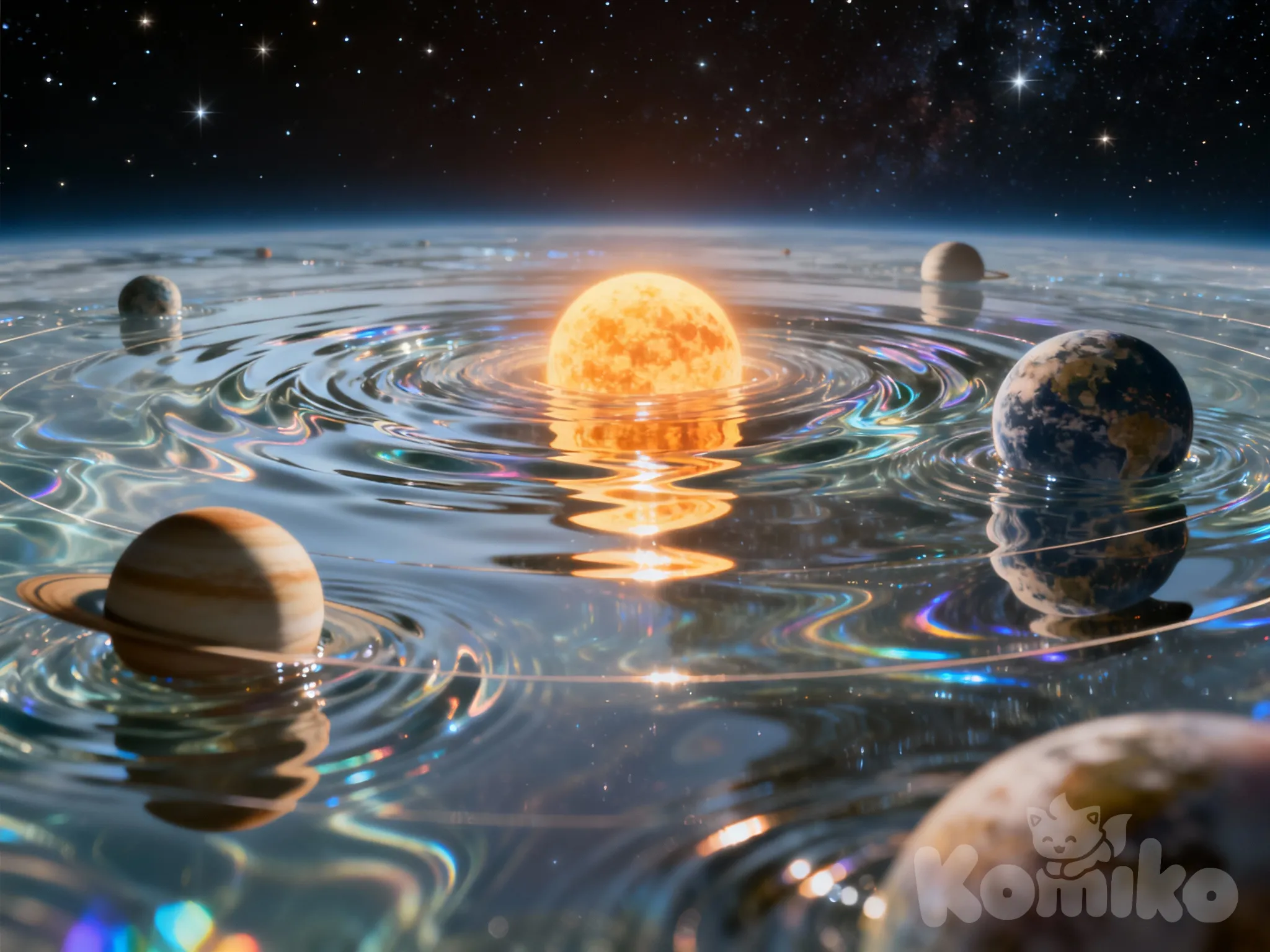 "Floating" through space a bit literally