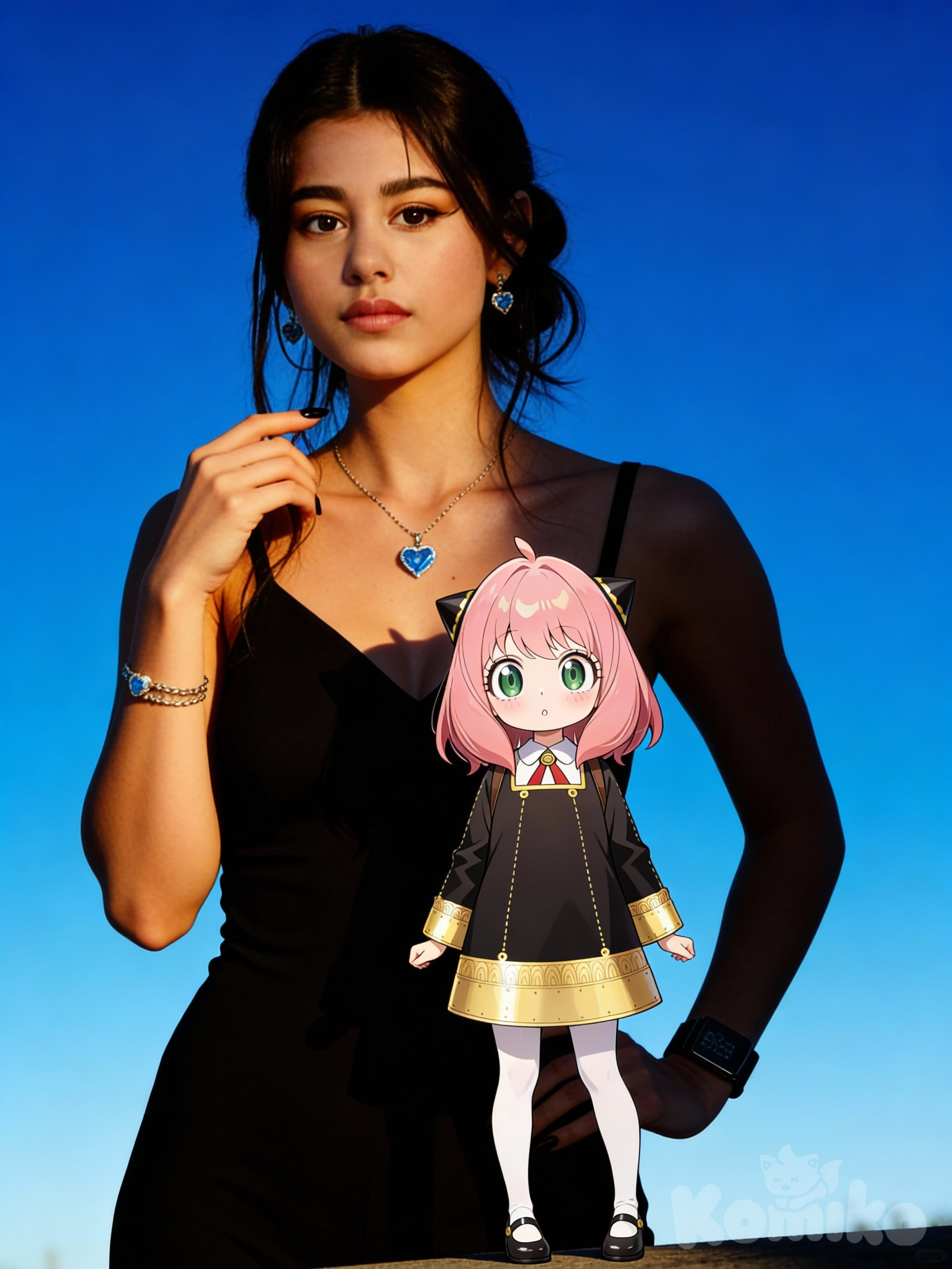 @luna-danile-dXXv, @Anya_(Spy_X_Family), blue sky, cinematic lighting