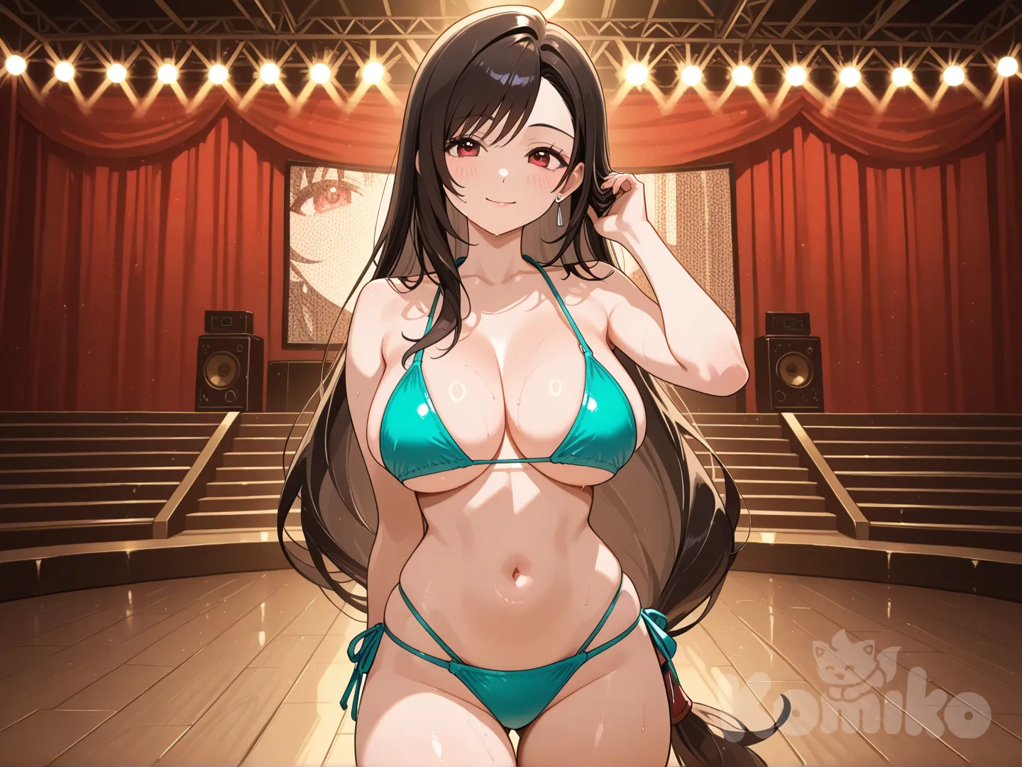 ティファ、ビキニ、かわいい、ステージ