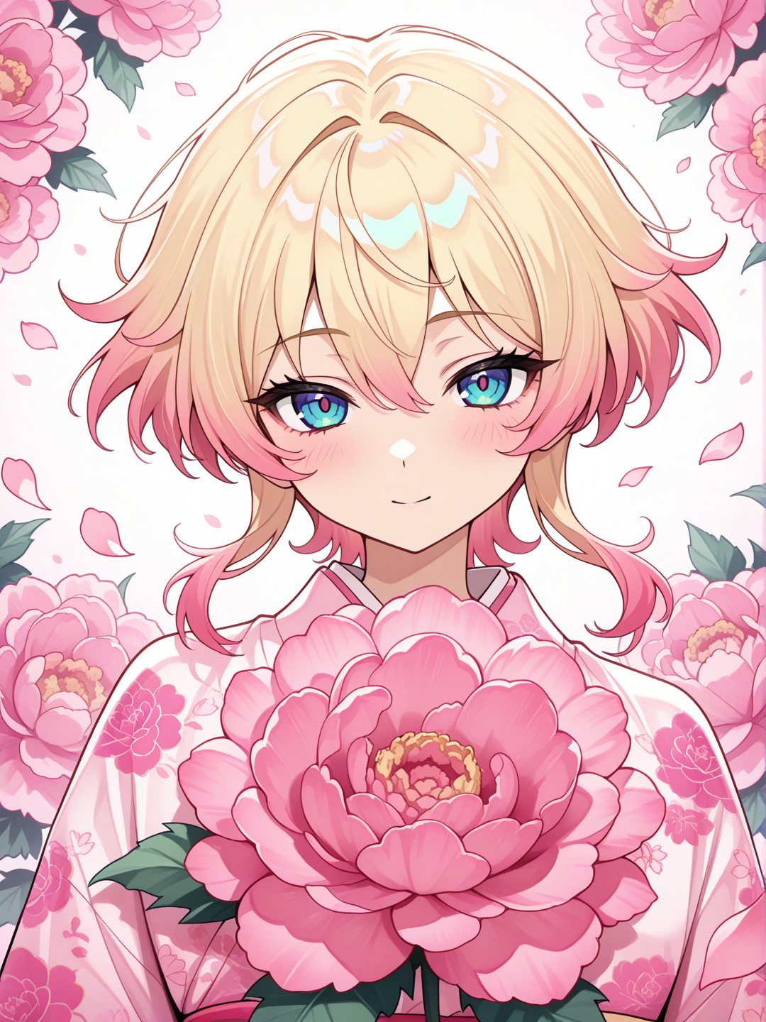 peony (flower), anime style