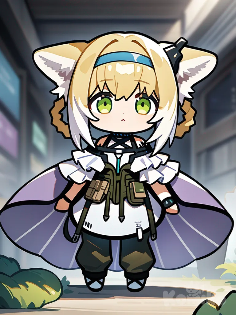 suzuran (arknights), Front view , full body, chibi