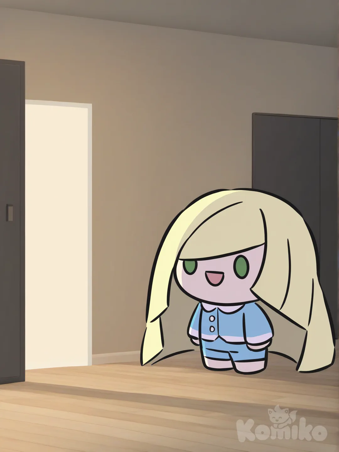 lusamine (pokemon), pajamas, [bubble-chibi-style]
