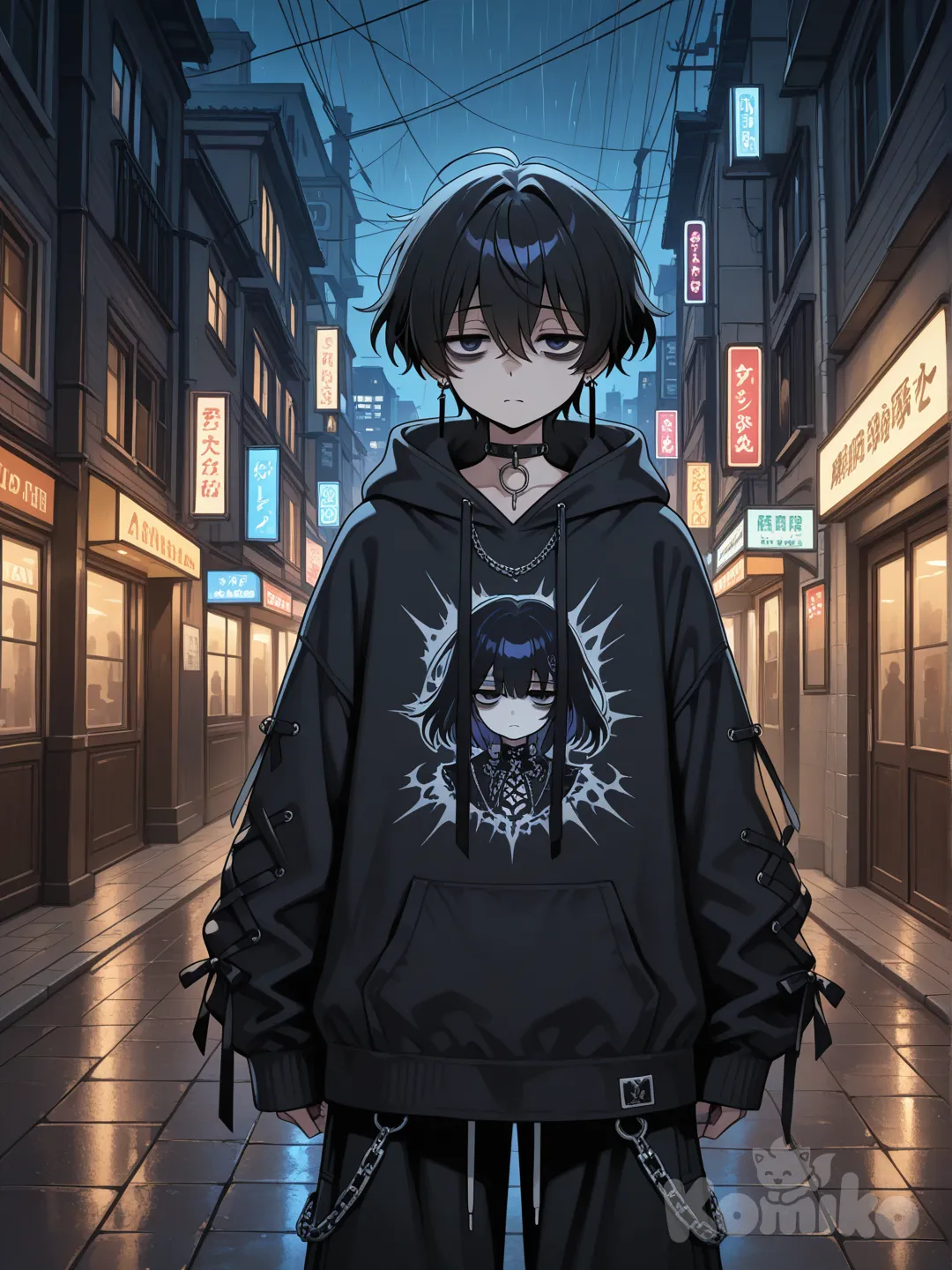 dark anime style character