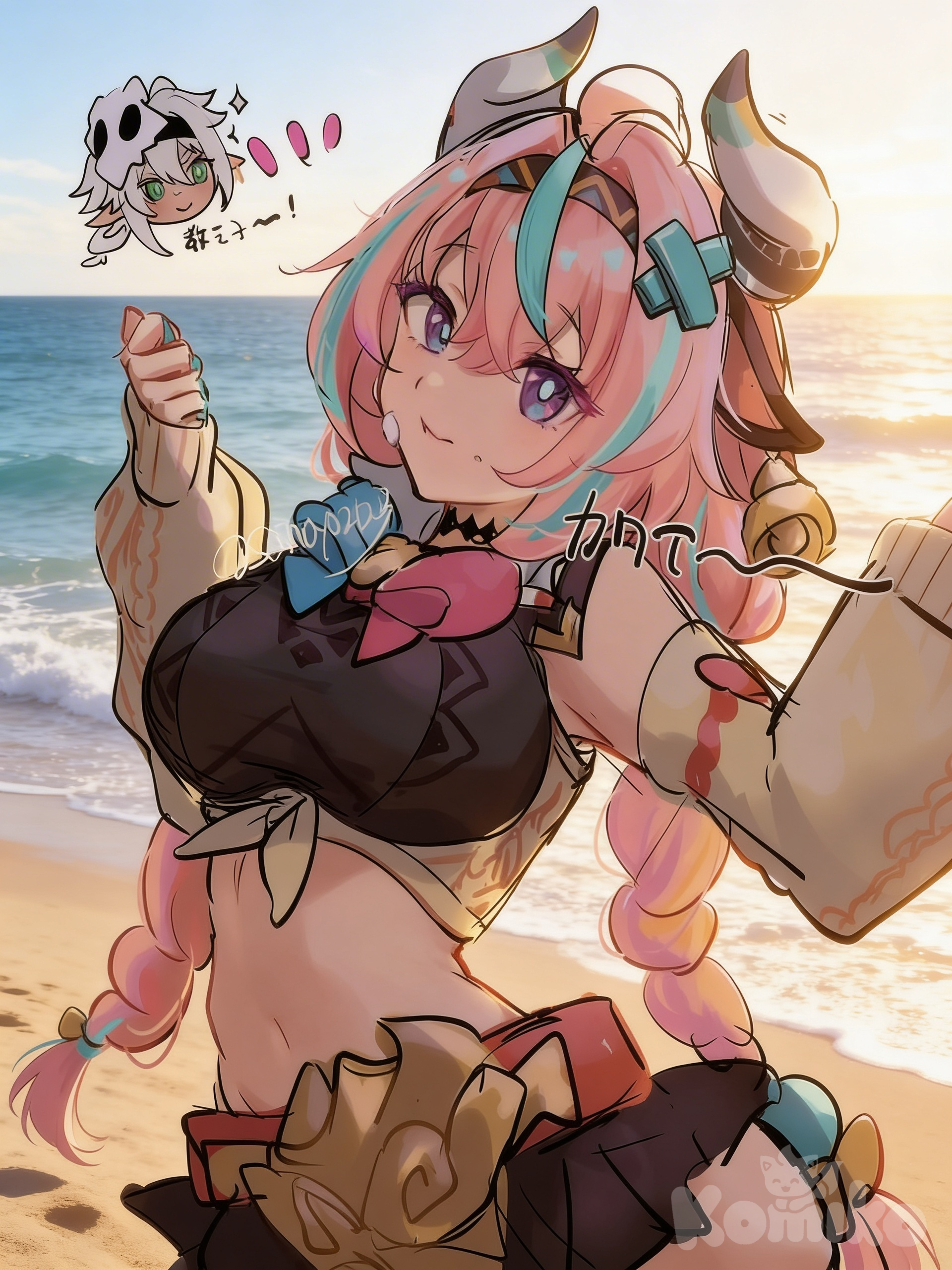 Varesa relaxing at the seaside