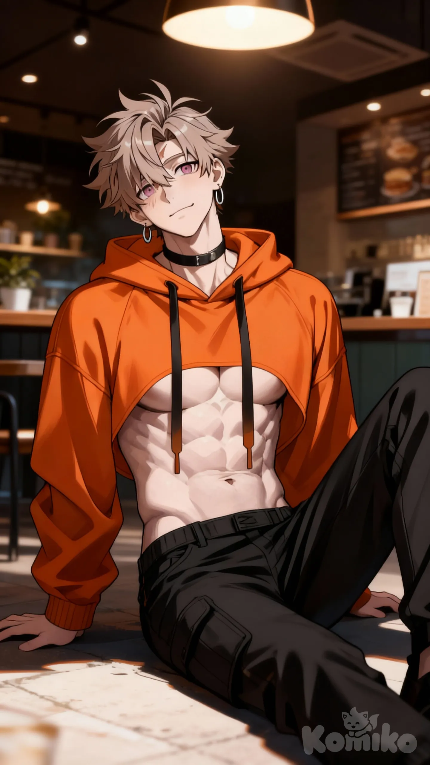 Oliver sitting in a cafe