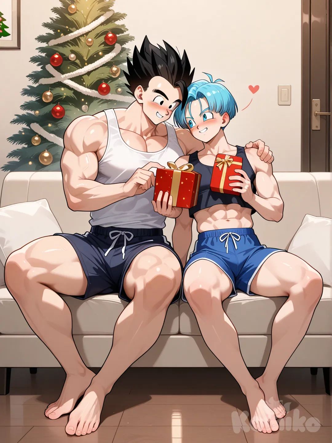 Trunks and Gohan Christmas morning
