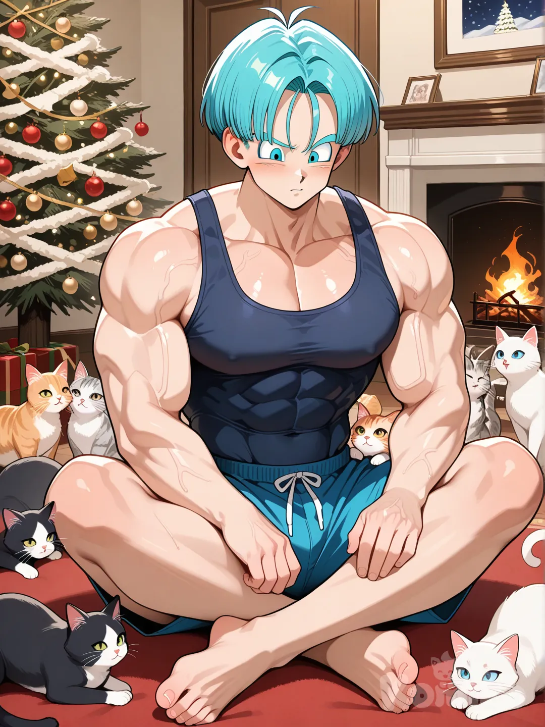 Cute cats ignoring Trunks