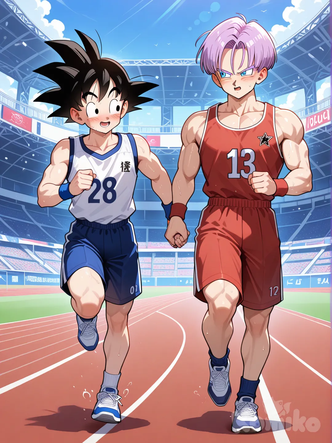 Trunks and Goten track and field
