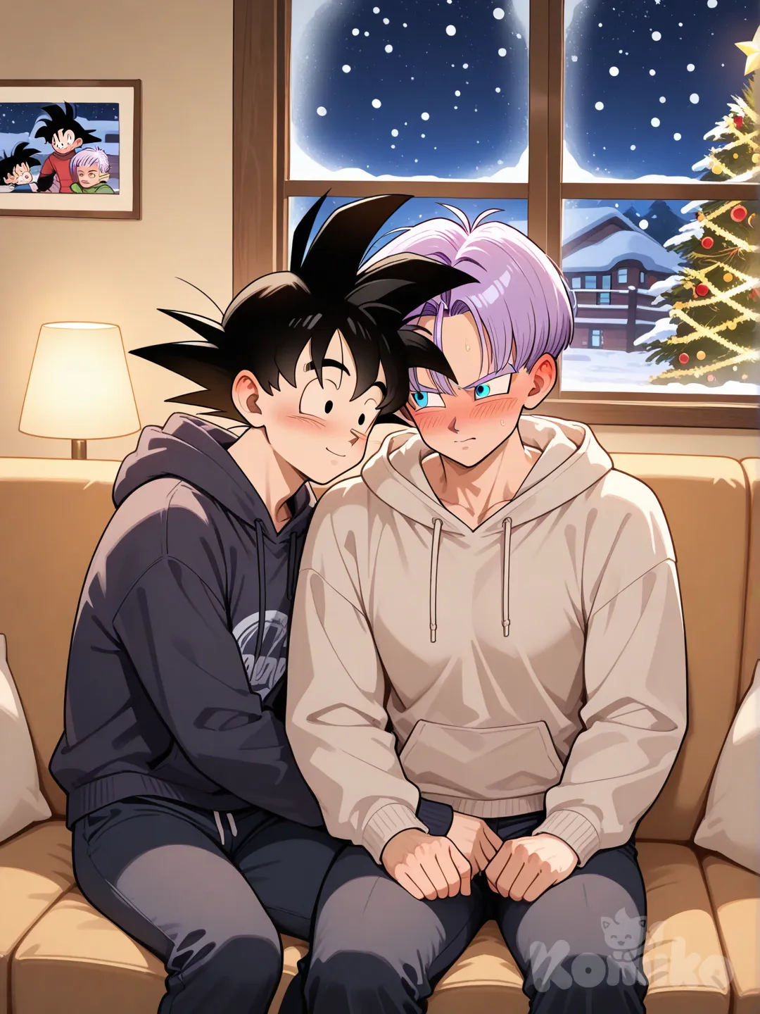 Goten getting handsy with Trunks