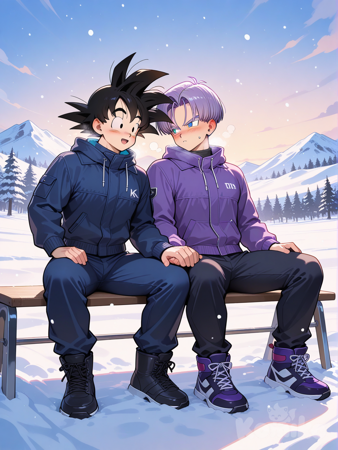 Trunks and Goten chillin