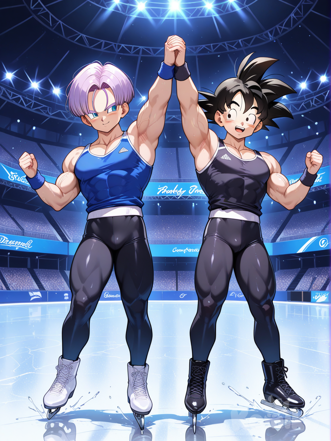 Trunks and Goten on ice