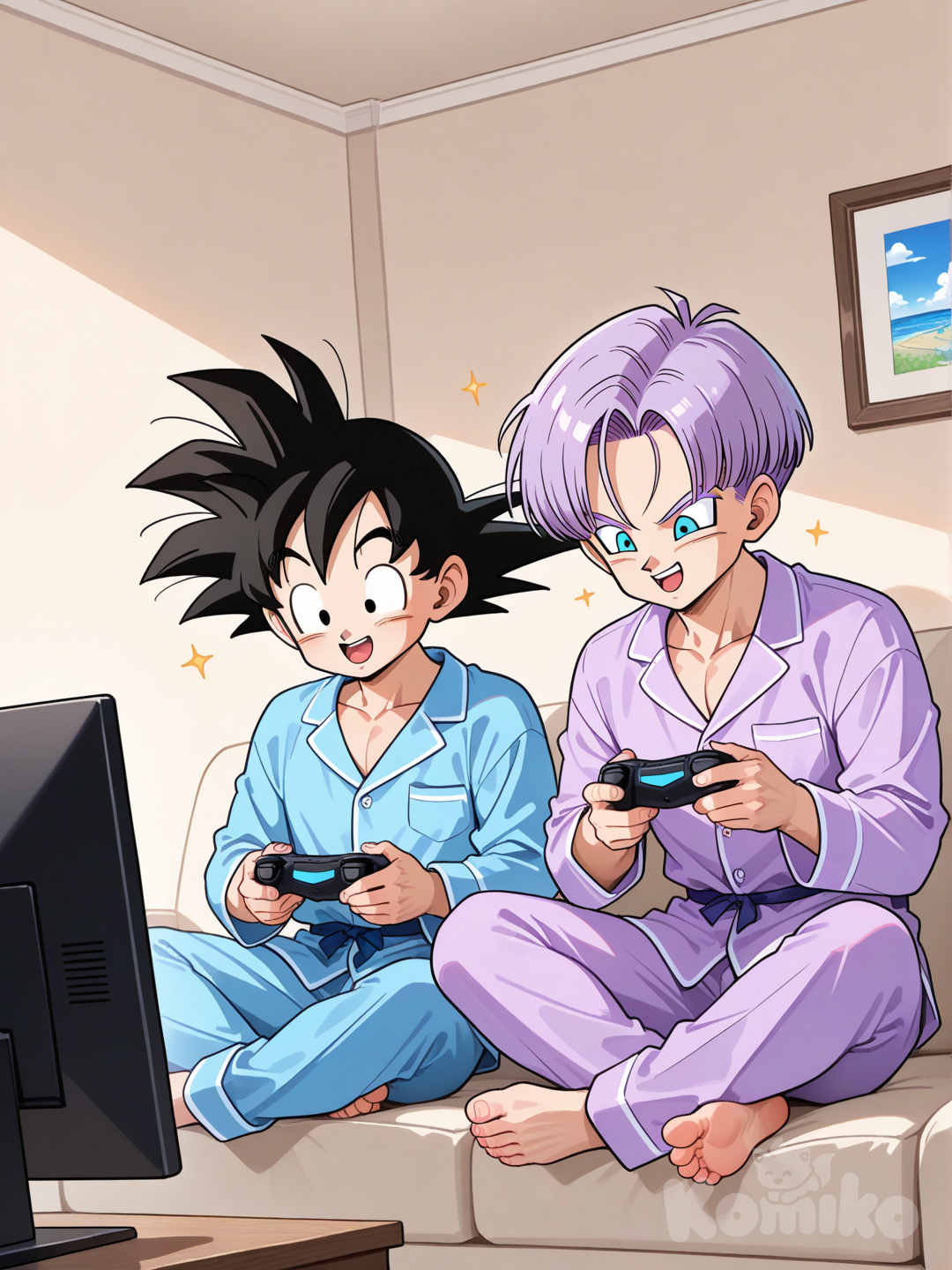 Goten and Trunks gaming