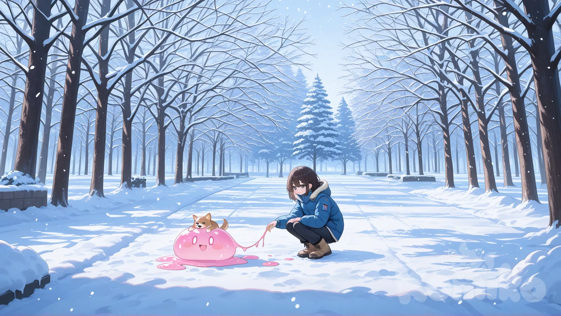 Found a dog outside in the snow. sadly it didnt wana folow me.