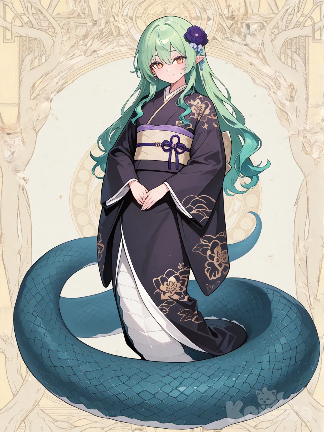 japanese clothes, snake girl