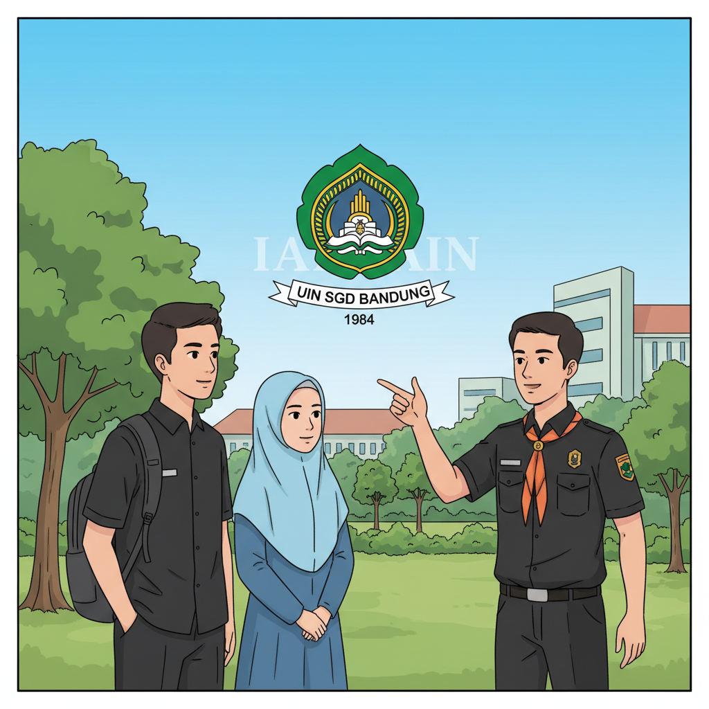 Buat 5 slide komik, This Is Mahapeka. Yang dimana ada 3 tokoh. Tokoh pertama pengurus mahapeka yang menggunakan atribut pdh hitam dan slayer oren yang mengikat di lehernya. Dan 2 orang lagi mahasiswa/i, mahasiswi nya berhijab. yang bertanya kepada pengurus terkait apa itu mahapeka. Dialog pertanyaannya
1. Apa itu mahapeka? 2. Organisasi apa itu mahapeka
3. Tujuan mahapeka
4. Didirikannya mahapeka
5. Eksistensi mahapeka Jawabannya
1. Mahasiswa pencinta kelestariaan alam
2. Organisasi internal kampus UIN SGD Bandung dibawah naungan kemahasiswaan, dan juga UKM (Unit Kegiatan Mahasiswa) pertama di UIN SGD Bandung dan kalau dulu namanya IAIN. 3. Berangkat dari keresahan para dewan pendiri, yang melihat gersangnya lingkungan kampus dan juga minim ruang terbuka hijaunya. Nah dari situ didirikanlah mahapeka, lalu melakukan kegiatan penanaman. 4. Didirikan 7 Maret 1984
5. Mahapeka eksis di konservasi lingkungan, penelitian, pengabdian, kebencanaan, outdoor activity. Buatkan gambar komiknya yang bagus ukuran 4:5 ### 🟩 **Panel 1 — Apa itu Mahapeka** **Layout:** * **Bubble kiri atas:** “Eh, itu yang berseragam hitam siapa?”
* **Bubble kanan atas:** “Kayaknya anggota Mahapeka deh. Tapi… apa itu Mahapeka?”
* **Bubble tengah bawah (lebih besar):** “Mahapeka itu *Mahasiswa Pencinta Kelestarian Alam!* 🌿”
* **Narasi kecil pojok bawah kiri:** “Cerita ini dimulai dari rasa penasaran di kampus UIN Bandung…” 🧭 **Catatan desain:** Gunakan warna bubble putih dengan garis hitam tipis. Font rekomendasi: *CC Wild Words* atau *Comic Neue*. --- ### 🟩 **Panel 2 — Organisasi apa itu Mahapeka** **Layout:** * **Bubble kiri atas:** “Organisasi apa sih Mahapeka?”
* **Bubble kanan tengah:** “Kami organisasi internal kampus UIN SGD Bandung, UKM pertama di sini — dulu namanya IAIN.”
* **Narasi bawah kanan:** “Dari kampus, untuk alam 🌳” 🧭 **Catatan desain:** Gunakan background dengan nuansa hijau kampus, bubble condong ke arah karakter yang bicara. --- ### 🟩 **Panel 3 — Tujuan Mahapeka** **Layout:** * **Bubble kiri tengah:** “Tujuannya keren juga ya. Tapi awalnya dari mana?”
* **Bubble kanan bawah (besar, ekspresif):** “Dulu kampus gersang banget. Pendiri Mahapeka resah... akhirnya kami mulai menanam dan menghijaukan!” 🌱
* **Narasi kecil bawah tengah:** “Satu bibit, satu harapan hijau 🍃” 🧭 **Catatan desain:** Tambahkan efek split scene (kiri kering, kanan hijau). Gunakan warna bubble agak transparan agar lanskap tetap terlihat. --- ### 🟩 **Panel 4 — Didirikannya Mahapeka** **Layout:** * **Bubble kiri atas:** “Kapan sih Mahapeka berdiri?”
* **Bubble kanan bawah:** “Sejak 7 Maret 1984! Udah lebih dari empat dekade kita bergerak.”
* **Narasi kecil bawah kanan:** “Dari 1984 sampai sekarang — semangatnya tetap hijau 🌎” 🧭 **Catatan desain:** Tambahkan teks “7 MARET 1984” besar di papan/latar belakang (bukan bubble). --- ### 🟩 **Panel 5 — Eksistensi Mahapeka** **Layout:** * **Bubble kiri atas:** “Sekarang Mahapeka ngapain aja?”
* **Bubble kanan tengah:** “Kami aktif di konservasi, penelitian, pengabdian, kebencanaan, dan aktivitas outdoor!” 💪
* **Tulisan besar bawah tengah (tagline):** “Mahapeka — Cinta Alam, Lestari Bersama! 🌿”
* **Narasi pojok bawah kanan:** “Dari kampus, menebar cinta alam tanpa batas 🌾”