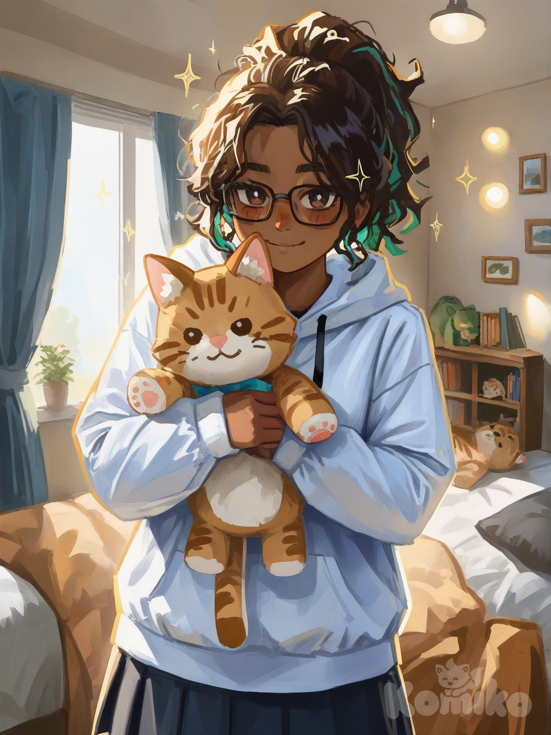 Sophie With Stuffed Cat